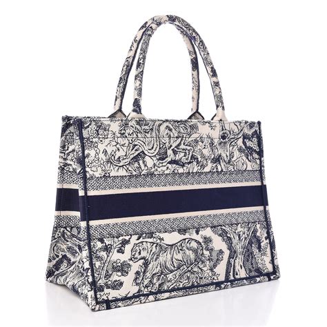 small blue multicolor toile de jouy embroidered dior book tote|dior toile book tote.